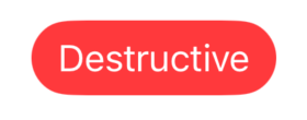 SwiftUI VStack on iOS using borderedProminent style where destructive button has red background.