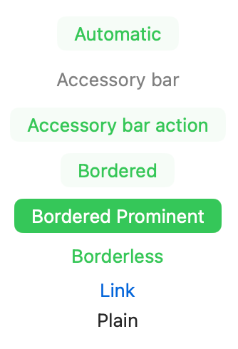 SwiftUI buttons on macOS with .tint(.green) modifier