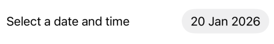 SwiftUI DatePicker on iOS showing only date components (day, month, year).