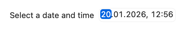 SwiftUI field-style DatePicker on macOS with editable text fields for date components.