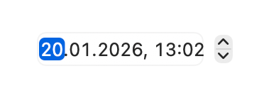 SwiftUI DatePicker on macOS with hidden label and minimal field presentation.