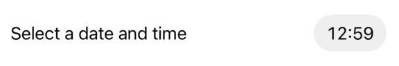 SwiftUI DatePicker on iOS showing only time components (hour and minute).
