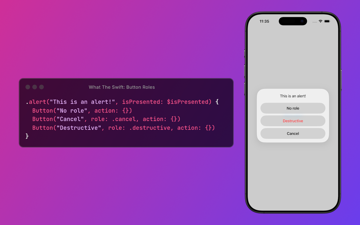 Button Roles in SwiftUI (iOS and macOS)
